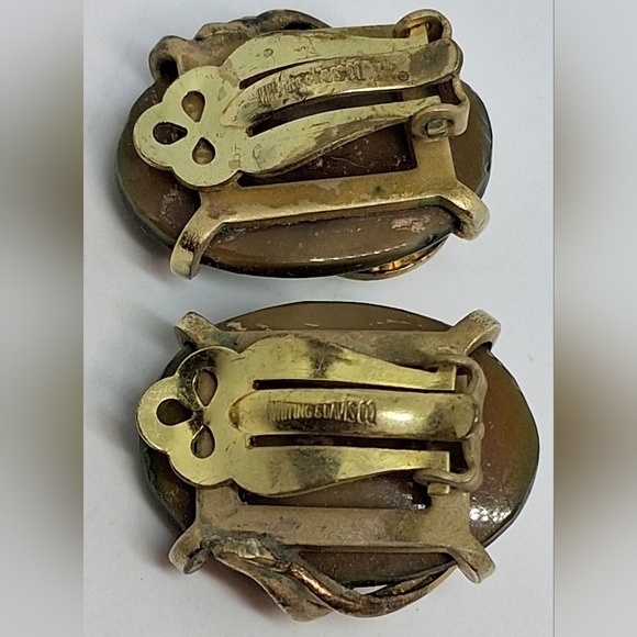 * Vintage Whiting & Davis Green Art Glass Necklace Bracelet Earrings Parure Set - Picture 11 of 11